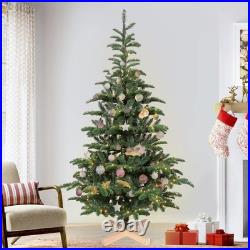 7Ft Prelit Artificial Christmas Tree Green spruce & 400 LED Lights X-Wooden Base