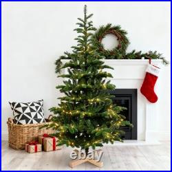 7Ft Prelit Artificial Christmas Tree Green spruce & 400 LED Lights X-Wooden Base
