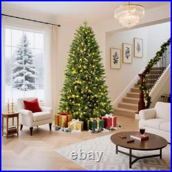 7.3ft Prelit Artificial Hinged Christmas Tree with 430 Color Changing RGB Lights