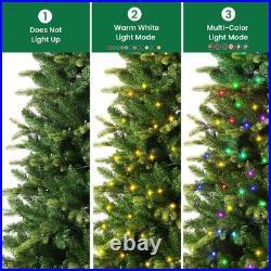 7.3ft Prelit Artificial Hinged Christmas Tree with 430 Color Changing RGB Lights