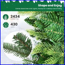 7.3ft Prelit Artificial Hinged Christmas Tree with 430 Color Changing RGB Lights