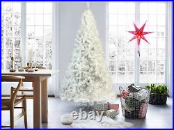7.4ft Christmas Pine Tree Artificial White Hinged with 500 LED Lights PVC Branch