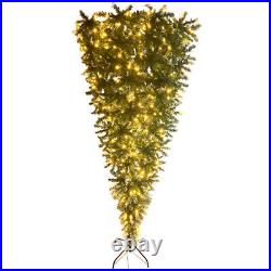 7.4ft Christmas Tree Reinforced Metal Base 1200 branches 400 LED Lights Green