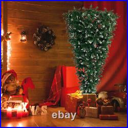 7.4ft Upside Down Artificial Christmas Tree 400 LED Lights Xmas Tree Metal Stand