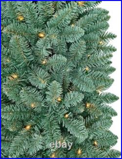 7.5FT Artificial Christmas Tree Slim Blue Spruce Prelit Lights Decor Holiday