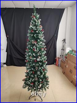 7.5FT Artificial Pencil Christmas Tree with LED Lights SKI