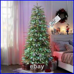7.5FT Christmas Tree Artificial Hinged with 460 RGB Lights Remote For Xmas Decor 7.5FT Christmas Tree Artificial Hinged with 460 RGB Lights Remote For Xmas Decor