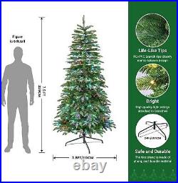7.5FT Christmas Tree Artificial Hinged with 460 RGB Lights Remote For Xmas Decor 7.5FT Christmas Tree Artificial Hinged with 460 RGB Lights Remote For Xmas Decor