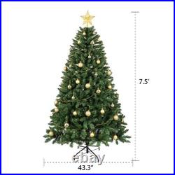 7.5FT Christmas Tree with 550 Warm White LED Lights Full Realistic Holiday Tree