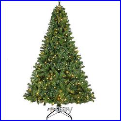 7.5FT Hinged Christmas Tree with1250 Lush Branch Tips 350LED Lights Holiday Decor