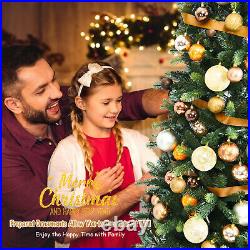 7.5FT Pre-Lit Artificial Christmas Tree with100 Ornaments and 250 Lights