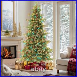 7.5FT Pre-Lit Pencil Aspen Christmas Tree, 400 RGBW LED Lights, 1,639 Branch Tip