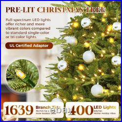7.5FT Pre-Lit Pencil Aspen Christmas Tree, 400 RGBW LED Lights, 1,639 Branch Tip