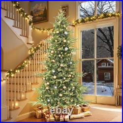 7.5FT Pre-Lit Pencil Aspen Christmas Tree, 400 RGBW LED Lights, 1,639 Branch Tip