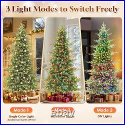 7.5FT Pre-Lit Pencil Aspen Christmas Tree, 400 RGBW LED Lights, 1,639 Branch Tip