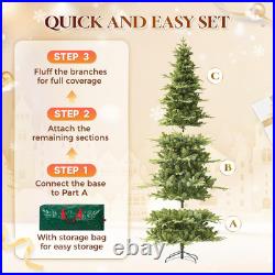 7.5FT Pre-Lit Pencil Aspen Christmas Tree, 400 RGBW LED Lights, 1,639 Branch Tip
