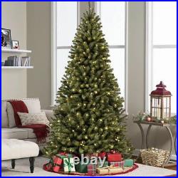 7.5FT Pre-Lit Spruce Hinged Artificial Christmas Tree with UL 588 Certified Lights