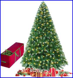 7.5FT Pre-lit Artificial Christmas Tree, Flocked Christmas Tree with 380 LED 7.5FT Pre-lit Artificial Christmas Tree, Flocked Christmas Tree with 380 LED