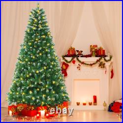 7.5FT Pre-lit Artificial Christmas Tree, Flocked Christmas Tree with 380 LED 7.5FT Pre-lit Artificial Christmas Tree, Flocked Christmas Tree with 380 LED