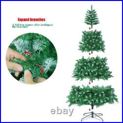7.5FT Pre-lit Artificial Christmas Tree, Flocked Christmas Tree with 380 LED 7.5FT Pre-lit Artificial Christmas Tree, Flocked Christmas Tree with 380 LED