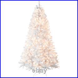 7.5FT Prelit White Artificial Christmas Tree with 450 Light 1240 Tip Home Decore