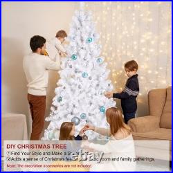 7.5FT Prelit White Artificial Christmas Tree with 450 Light 1240 Tip Home Decore