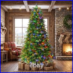 7.5FT Premium Life-Like Full Flocked Christmas Tree with Sturdy Metal Stand