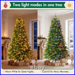 7.5FT Premium Life-Like Full Flocked Christmas Tree with Sturdy Metal Stand