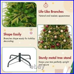 7.5FT Premium Life-Like Full Flocked Christmas Tree with Sturdy Metal Stand