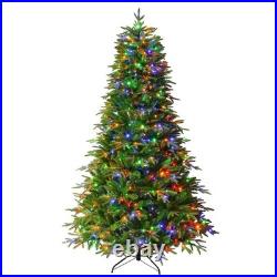 7.5FT Premium Life-Like Full Flocked Christmas Tree with Sturdy Metal Stand