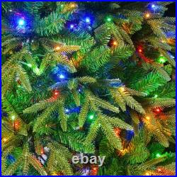 7.5FT Premium Life-Like Full Flocked Christmas Tree with Sturdy Metal Stand