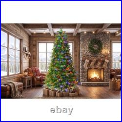 7.5FT Premium Life-Like Full Flocked Christmas Tree with Sturdy Metal Stand