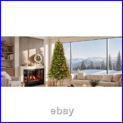 7.5FT Premium Life-Like Full Flocked Christmas Tree with Sturdy Metal Stand