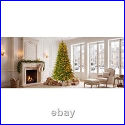 7.5FT Premium Life-Like Full Flocked Christmas Tree with Sturdy Metal Stand