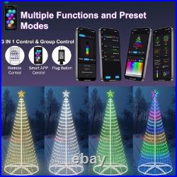 7.5FT Smart LED Christmas Cone Tree Lights, Lighted Outdoor Christmas Tree with