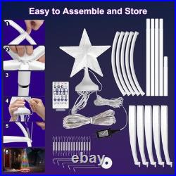 7.5FT Smart LED Christmas Cone Tree Lights, Lighted Outdoor Christmas Tree with