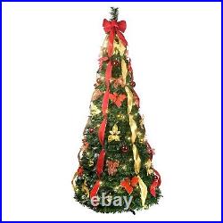 7.5FT folding Christmas tree, easy to install, with decorative lights, party 7.5FT folding Christmas tree, easy to install, with decorative lights, party