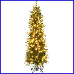 7.5Ft Artificial Green Christmas Tree with 8 Models Light String and Metal Base 7.5Ft Artificial Green Christmas Tree with 8 Models Light String and Metal Base