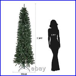 7.5Ft Artificial Green Christmas Tree with 8 Models Light String and Metal Base 7.5Ft Artificial Green Christmas Tree with 8 Models Light String and Metal Base