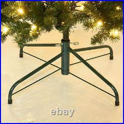 7.5Ft Artificial Green Christmas Tree with 8 Models Light String and Metal Base 7.5Ft Artificial Green Christmas Tree with 8 Models Light String and Metal Base
