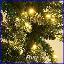 7.5Ft Artificial Green Christmas Tree with 8 Models Light String and Metal Base 7.5Ft Artificial Green Christmas Tree with 8 Models Light String and Metal Base