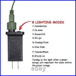 7.5Ft Artificial Green Christmas Tree with 8 Models Light String and Metal Base 7.5Ft Artificial Green Christmas Tree with 8 Models Light String and Metal Base
