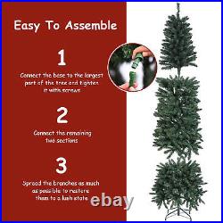 7.5Ft Artificial Green Christmas Tree with 8 Models Light String and Metal Base 7.5Ft Artificial Green Christmas Tree with 8 Models Light String and Metal Base