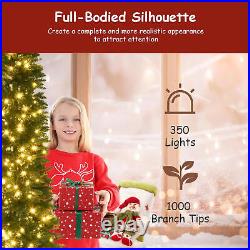 7.5Ft Artificial Green Christmas Tree with 8 Models Light String and Metal Base 7.5Ft Artificial Green Christmas Tree with 8 Models Light String and Metal Base