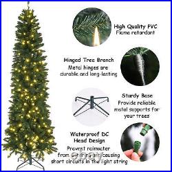 7.5Ft Artificial Green Christmas Tree with 8 Models Light String and Metal Base 7.5Ft Artificial Green Christmas Tree with 8 Models Light String and Metal Base
