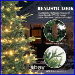 7.5Ft Aspen Artificial Christmas Tree with Multicolor LED Lights, Pre-Lit Design