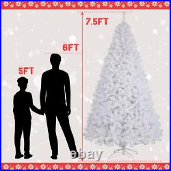 7.5Ft Pre-Lighted Artificial Christmas Tree 1200 Branch Tips, 200 LED Lights