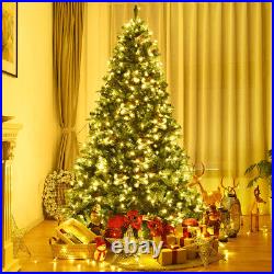 7.5Ft Pre-Lit Artificial Christmas Tree Hinged with 540 LED Lights & Pine Cones 7.5Ft Pre-Lit Artificial Christmas Tree Hinged with 540 LED Lights & Pine Cones