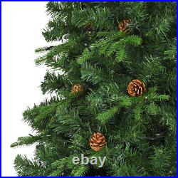 7.5Ft Pre-Lit Artificial Christmas Tree Hinged with 540 LED Lights & Pine Cones 7.5Ft Pre-Lit Artificial Christmas Tree Hinged with 540 LED Lights & Pine Cones