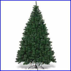 7.5Ft Pre-Lit Artificial Christmas Tree Hinged with 550 Multicolor Lights & Stand